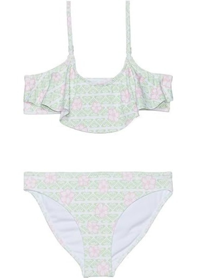 Roxy Hibiline Flutter Swimsuit Set (Toddler/Little Kids/Big Kids)