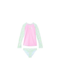 Roxy Hibiline Long Sleeve Rashguard Swimsuit Set (Toddler/Little Kids/Big Kids)