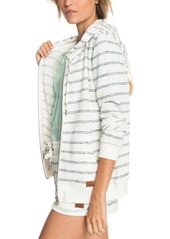 Roxy Juniors' Perfect Wave Stripes Zip-Up Hoodie - Snow White Horizon Will Stripe