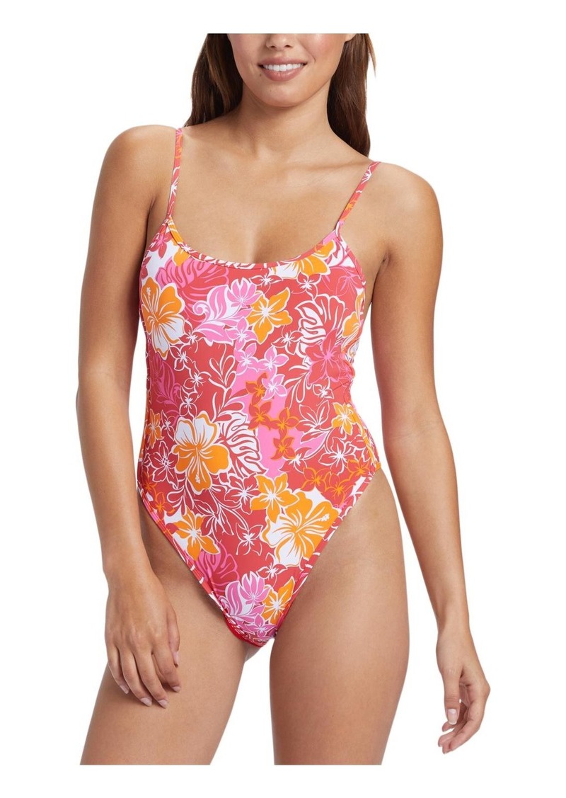 Roxy Juniors Sea Spray Womens Floral Print Scoop Neck One-Piece Swimsuit