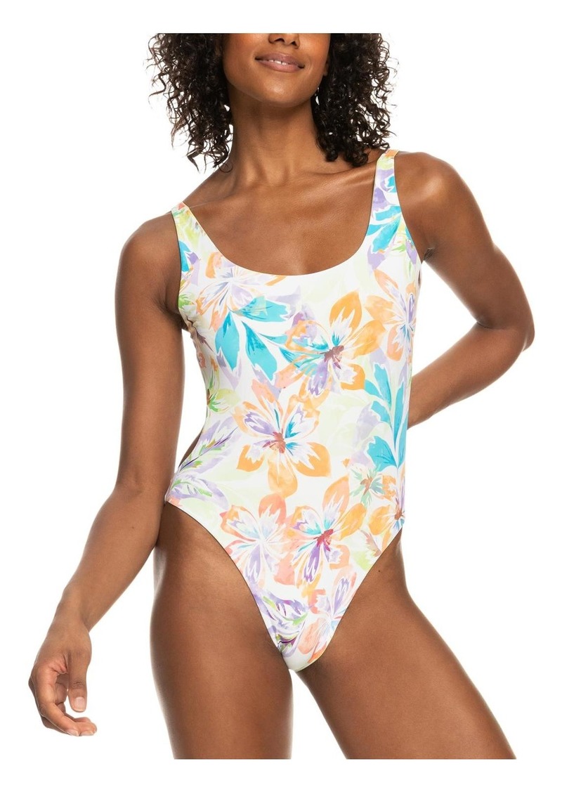 Roxy Juniors Womens Open Back Reversible One-Piece Swimsuit