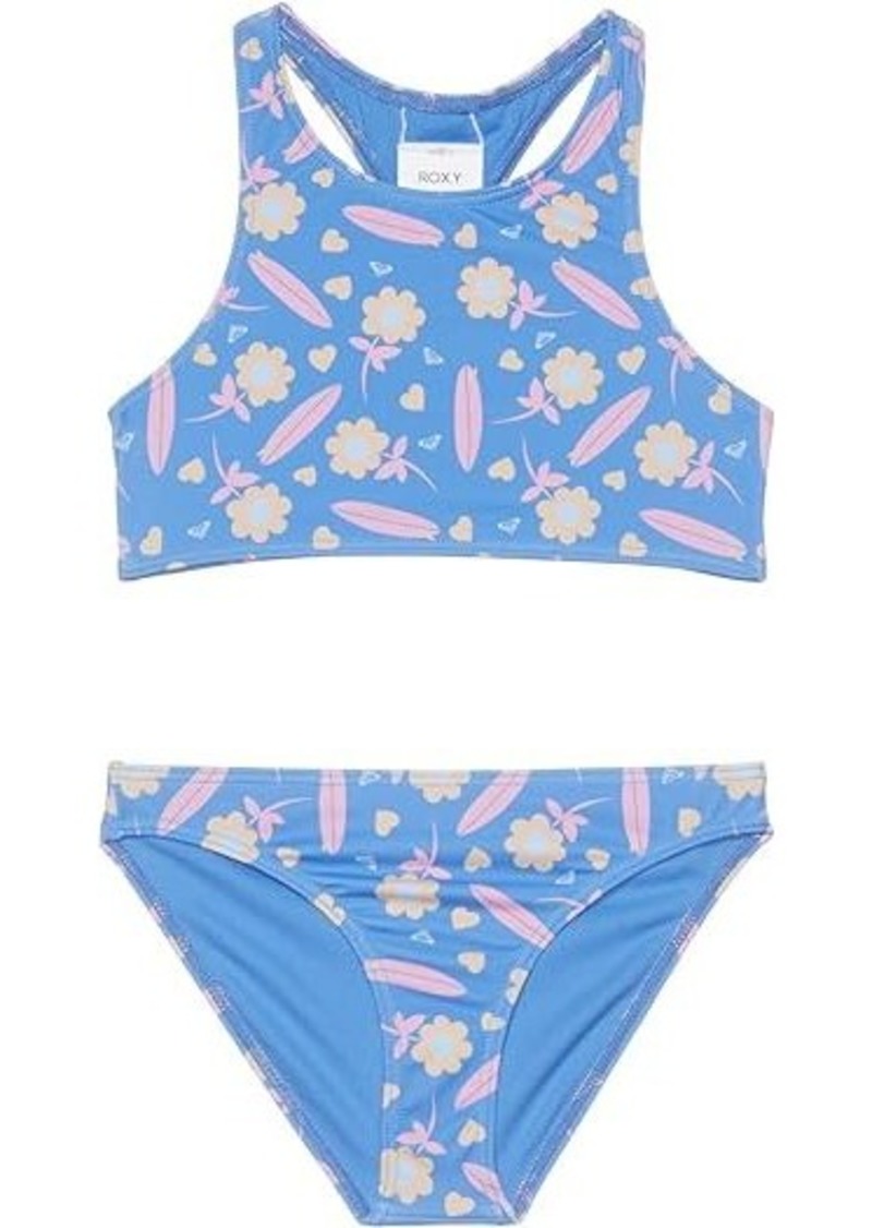 Roxy Lorem Crop Top Swimsuit Set (Toddler/Little Kids/Big Kids)