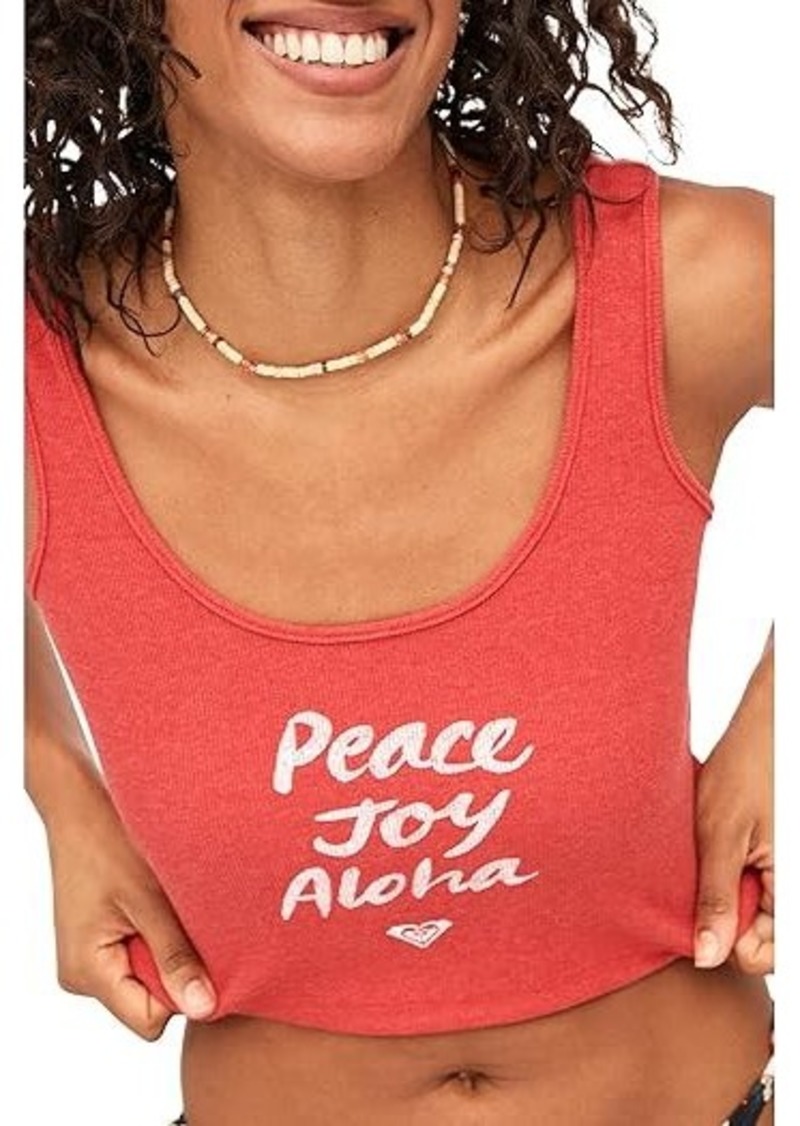 Roxy Peace Joy Aloha Ribbed Tank Top