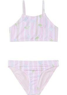 Roxy Pineapple Line Crop Top Set Swimsuit (Toddler/Little Kids/Big Kids)
