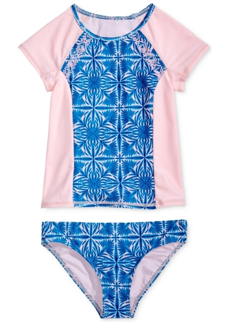 Roxy Roxy 2-Pc. Rash Guard Top & Bikini Bottom Swimsuit Set, Big Girls ...