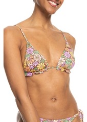 Roxy All About Sol Floral Ruffle Bikini Top