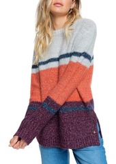 Roxy Back to Essentials Stripe Crewneck Sweater in Nnb0-Ginger Spice at Nordstrom