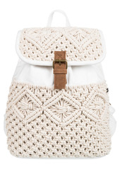 Roxy Blowing Landscape Crochet Backpack - White