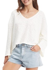 Roxy Board Walk Stretch Cotton Top in Snow White at Nordstrom