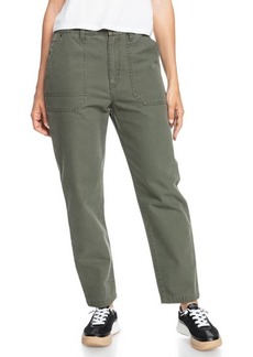 Roxy Broken Sun Cotton Utility Pants in Thyme at Nordstrom