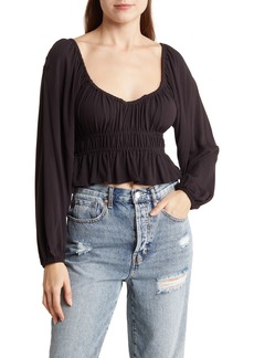 Roxy Cool Winds Peplum Crop Top in Anthracite at Nordstrom Rack