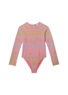 Roxy Girls' Beach Day Together Long Sleeve Onesie Swimsuit