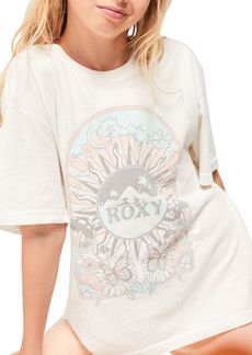 Roxy Girls' Cosmic Window Oversized Boyfriend Cropped T-Shirt, Size 7, White