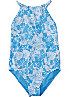 Roxy Girls' Joyful Ride One-Piece Swimsuit, Size 12, Blue