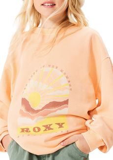 Roxy Girls' Lineup Crewneck Terry Sweatshirt, Size 10, Orange