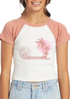 Roxy Girls' Retro Surf Team T-Shirt, Medium, Cedar Wood
