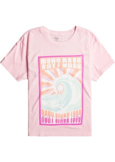 Roxy Girls' Wave Daze Oversized Boyfriend Cropped T-Shirt, Size 7, Purple