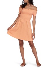 Roxy Hanging 5 Off the Shoulder Dress in Coral Reef at Nordstrom
