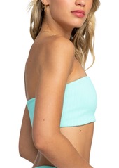 Roxy Juniors' Aruba Textured Bandeau Bikini Top - Aruba Blue