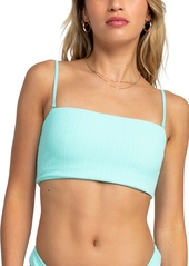 Roxy Juniors' Aruba Textured Bandeau Bikini Top - Aruba Blue