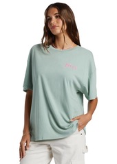 Roxy Juniors' Cotton Bring The Good Vibes Crewneck Tee - Blue Surf