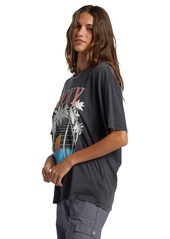 Roxy Juniors' Cotton Bring The Good Vibes Crewneck Tee - Phantom