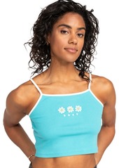 Roxy Juniors' Cotton High-Low Cropped Muscle Tank Top - Maui Blue