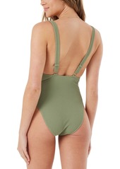 Roxy Juniors' Essouira Textured One-Piece Swimsuit - Oil Green