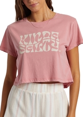 Roxy Juniors' Kinda Salty Cotton Graphic-Print Tee - Mauve Glow