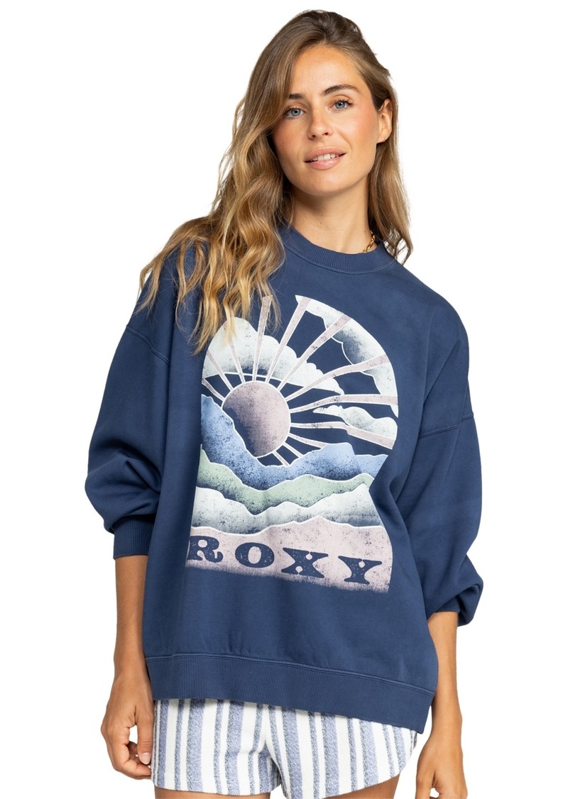 Roxy Juniors' Lineup Oversized Crew Sweatshirt - Naval Academy