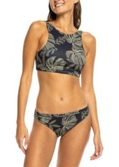 Roxy Juniors Printed High Neck Bikini Top Low Rise Bikini Bottoms