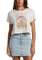 Roxy Juniors' Saguaro Graphic Cropped T-Shirt - Egret