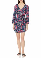 Roxy Junior's Small Hours Printed Dress Rouge RED Mahna Mahna L