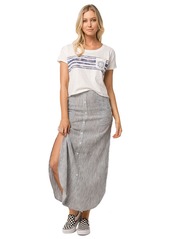 Roxy Junior's Sunset Islands Yarn Dyed Skirt Marshmallow la Petite Stripe XL