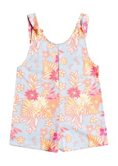 Roxy Kids' Floral Print Cover-Up Romper in Blue at Nordstrom
