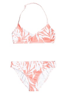 Roxy Kids' Floral Print Two-Piece Swimsuit in Pink at Nordstrom