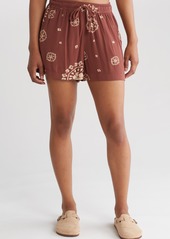 Roxy Lekeitio Break High Waist Shorts in Root Beer Bacan Band at Nordstrom Rack
