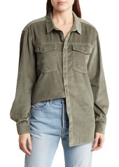 Roxy Let It Go Corduroy Button-Up Shirt in Anthracite at Nordstrom Rack