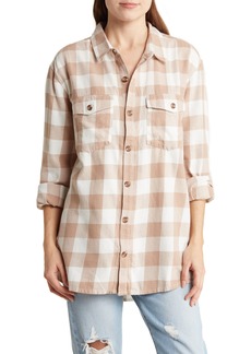 Roxy Let It Go Relaxed Fit Cotton Flannel Shirt in Wild And Free Check at Nordstrom Rack