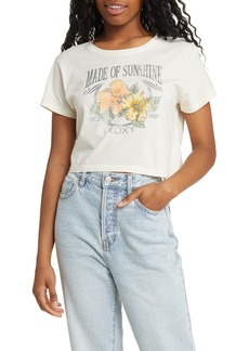Roxy Made of Sunshine Crop Graphic T-Shirt in Egret at Nordstrom Rack