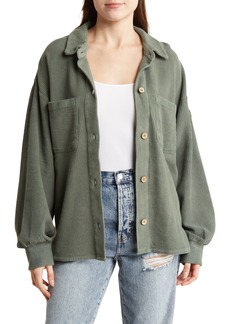 Roxy Off Duty Cotton Corduroy Shacket in Agave Green at Nordstrom Rack