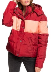 Roxy Out of Focus Hooded Puffer Jacket in Rhubarb at Nordstrom