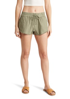 Roxy Scenic Route Cotton Shorts in Deep Lichen Green at Nordstrom Rack