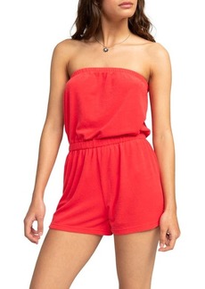 Roxy Special Feeling Strapless Terry Cloth Cover-Up Romper
