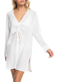 Roxy Sun & Limonade Ruched Long Sleeve Cover-Up Dress