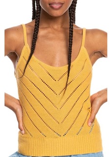 Roxy Sunrise Club Cotton Blend Knit Tank Top in Ochre at Nordstrom