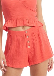Roxy Sunset Mind Cotton Shorts in Hibiscus at Nordstrom
