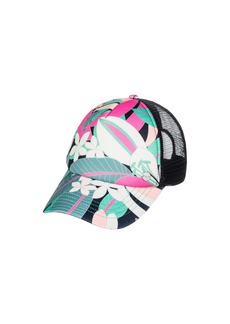 Roxy Women's Beautiful Morning Trucker Hat Anthracite Palm Song AXS