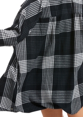 Roxy Women's Cotton Let It Go Plaid-Print Flannel Shirt - Anthracite Hallo Plaid
