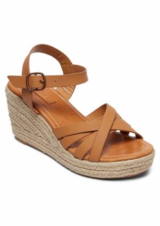 Roxy Women's Eleanor Leather Wedge Sandals Espadrille   M US